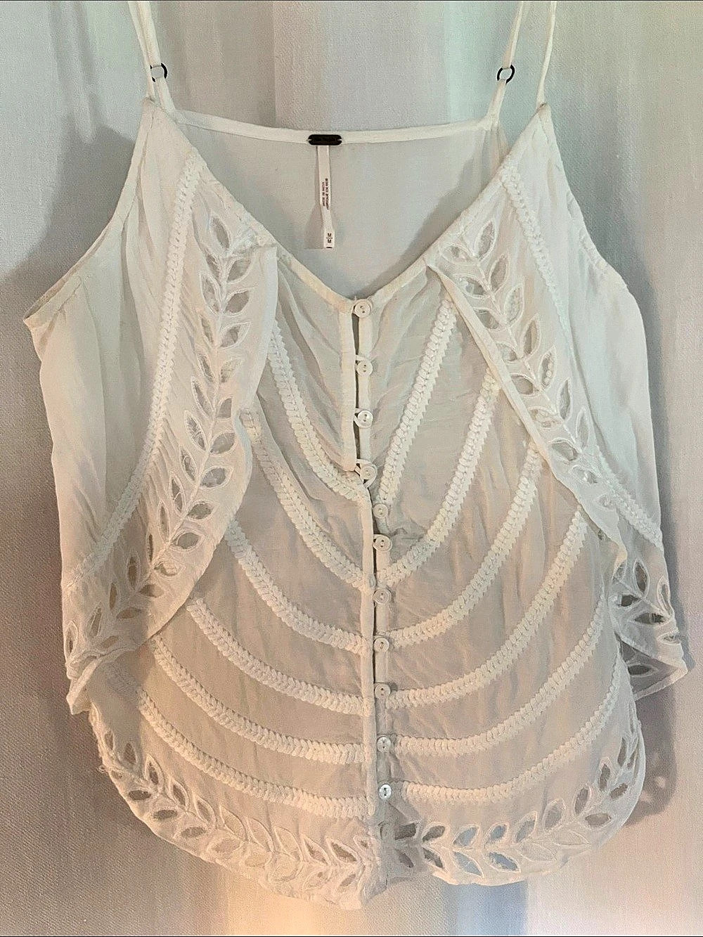 Free People Day Dreamer Eyelet Tank Top White